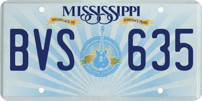 MS license plate BVS635