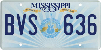 MS license plate BVS636