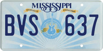 MS license plate BVS637