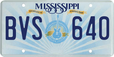 MS license plate BVS640