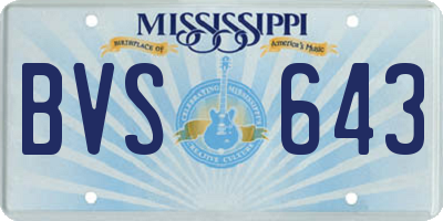 MS license plate BVS643