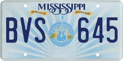 MS license plate BVS645