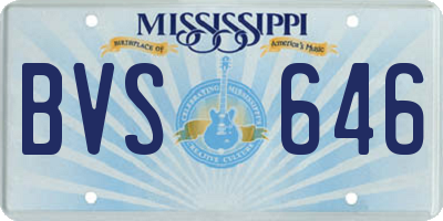 MS license plate BVS646