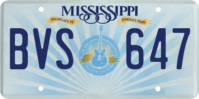 MS license plate BVS647