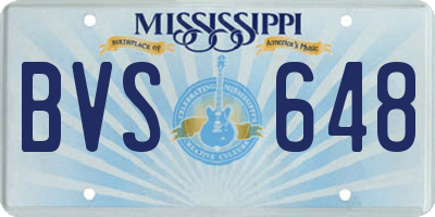 MS license plate BVS648