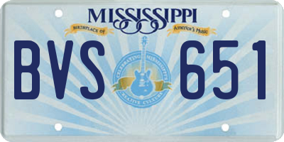 MS license plate BVS651