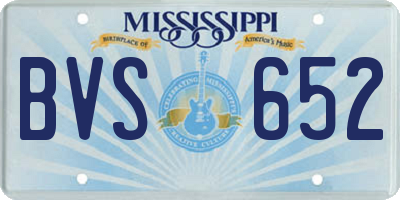 MS license plate BVS652