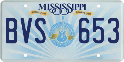 MS license plate BVS653