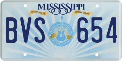 MS license plate BVS654