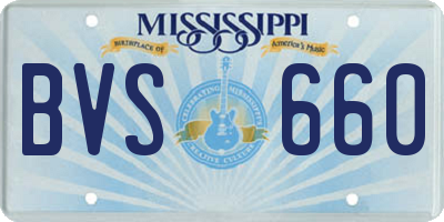 MS license plate BVS660
