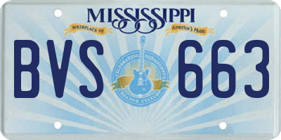 MS license plate BVS663