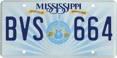 MS license plate BVS664