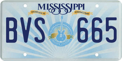 MS license plate BVS665