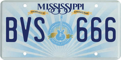 MS license plate BVS666
