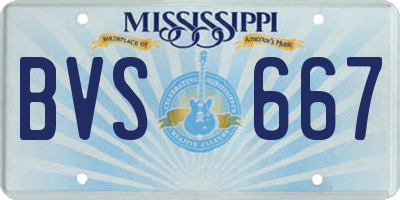 MS license plate BVS667