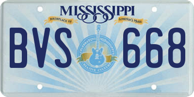 MS license plate BVS668
