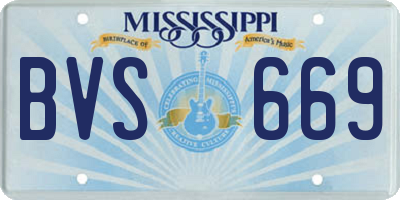 MS license plate BVS669
