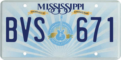 MS license plate BVS671