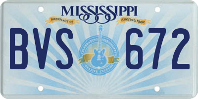 MS license plate BVS672