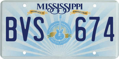 MS license plate BVS674