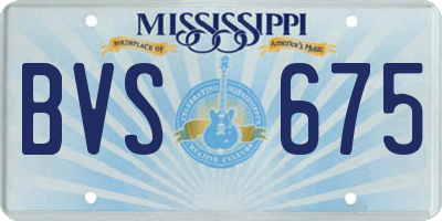 MS license plate BVS675