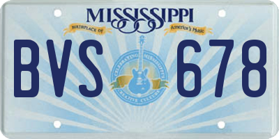 MS license plate BVS678