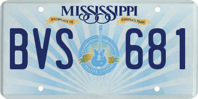 MS license plate BVS681