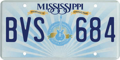 MS license plate BVS684
