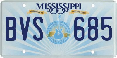 MS license plate BVS685