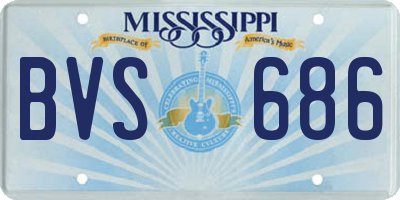 MS license plate BVS686