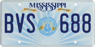 MS license plate BVS688