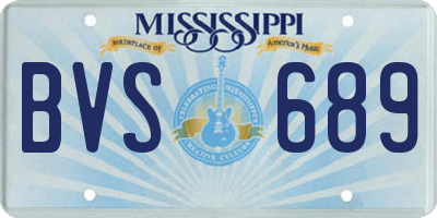 MS license plate BVS689