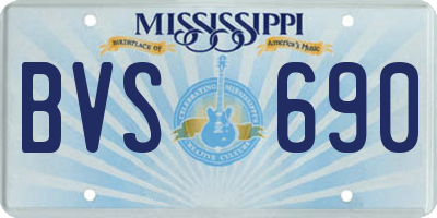 MS license plate BVS690