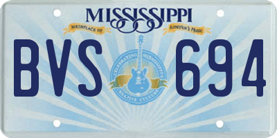 MS license plate BVS694