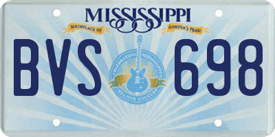 MS license plate BVS698