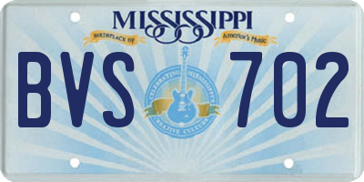 MS license plate BVS702