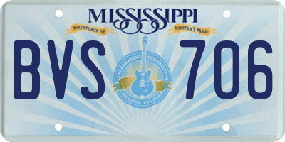 MS license plate BVS706