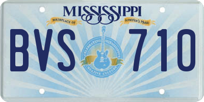 MS license plate BVS710