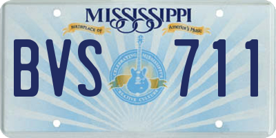 MS license plate BVS711