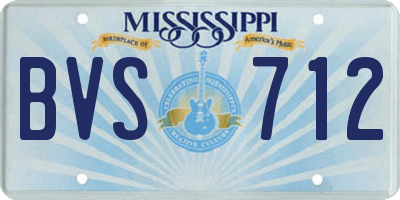 MS license plate BVS712