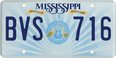 MS license plate BVS716