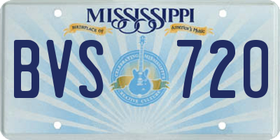 MS license plate BVS720
