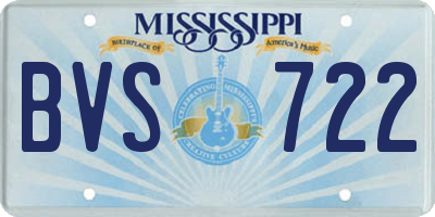 MS license plate BVS722