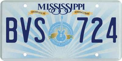 MS license plate BVS724
