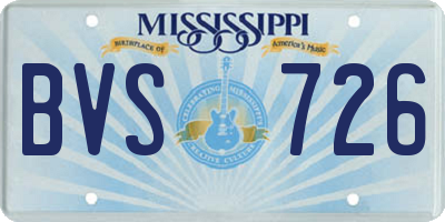 MS license plate BVS726
