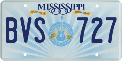 MS license plate BVS727