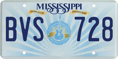 MS license plate BVS728