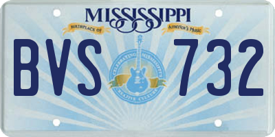 MS license plate BVS732