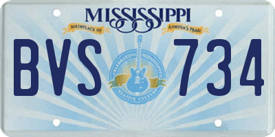 MS license plate BVS734