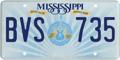 MS license plate BVS735